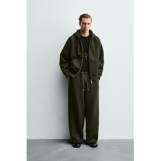 Брюки широкого кроя с эффектом неопрена