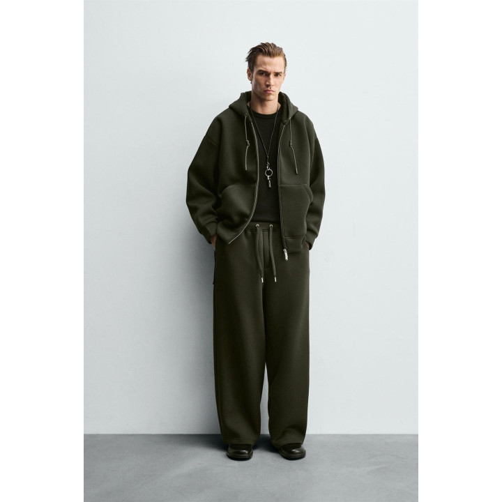 Брюки широкого кроя с эффектом неопрена