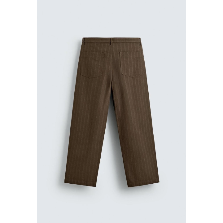 Брюки в полоску с шариковой посадкой из жаккардовой ткани