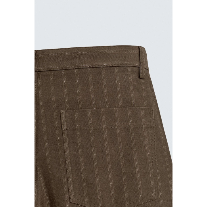 Брюки в полоску с шариковой посадкой из жаккардовой ткани