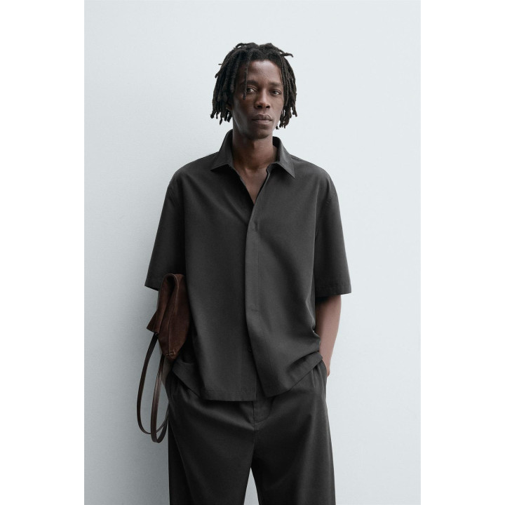 РУБАШКА RELAXED FIT ИЗ СТРУЯЩЕЙСЯ ТКАНИ