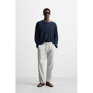 БРЮКИ RELAXED FIT ИЗ ХЛОПКА И ЛЬНА