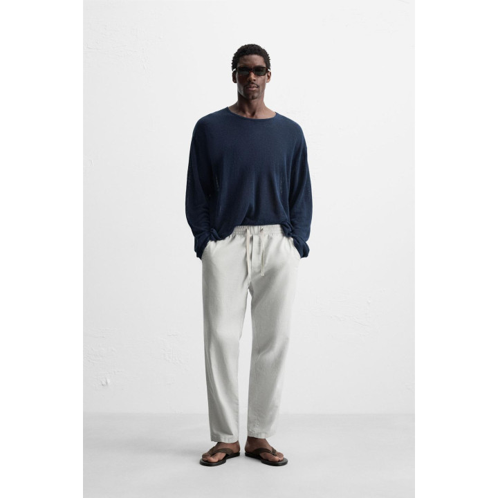 БРЮКИ RELAXED FIT ИЗ ХЛОПКА И ЛЬНА