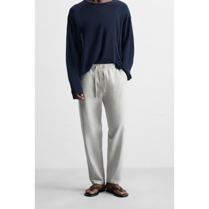 БРЮКИ RELAXED FIT ИЗ ХЛОПКА И ЛЬНА