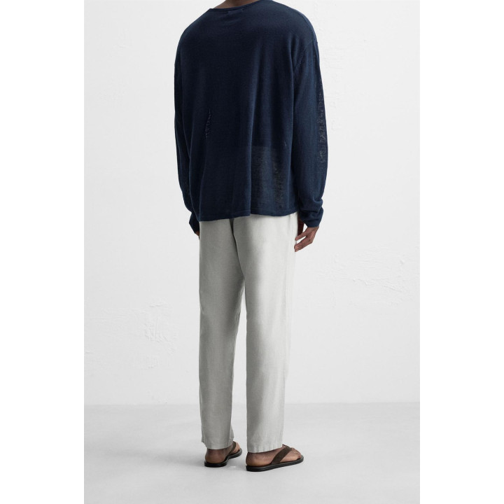 БРЮКИ RELAXED FIT ИЗ ХЛОПКА И ЛЬНА