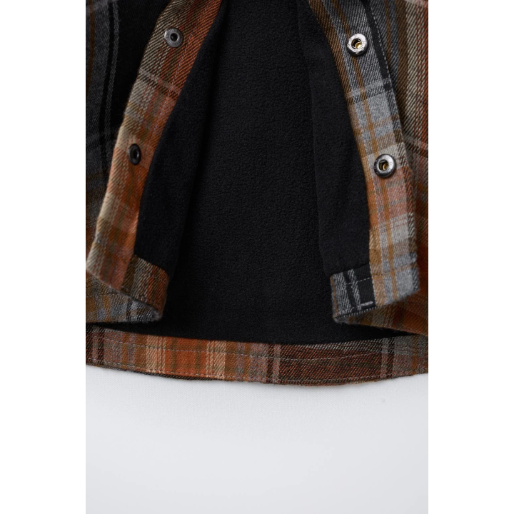 Рубашка-овершерт с капюшоном и клетчатым принтом