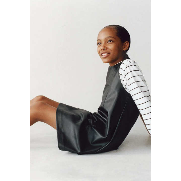 САРАФАН ПОД КОЖУ С БАНТАМИ