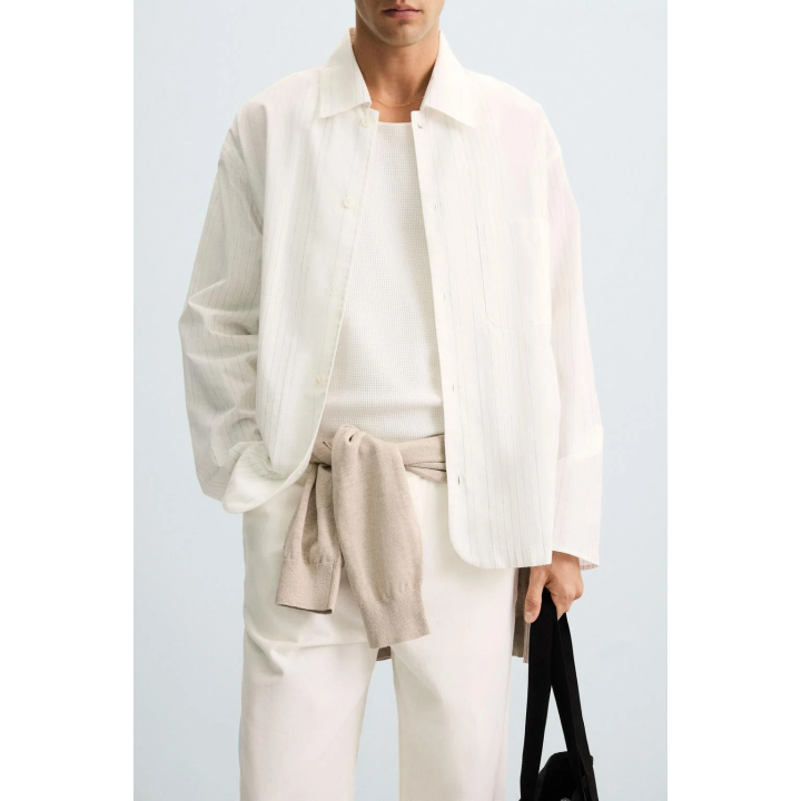 РУБАШКА ИЗ ТКАНИ В ПОЛОСКУ