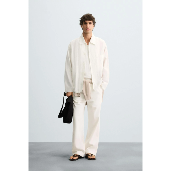 РУБАШКА ИЗ ТКАНИ В ПОЛОСКУ