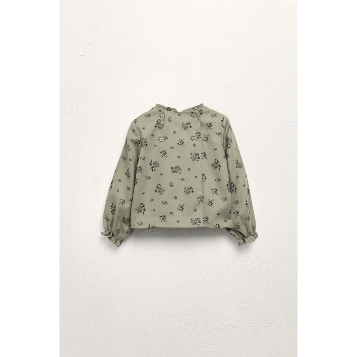 Блузка с цветочным принтом и маленькими оборками limited edition