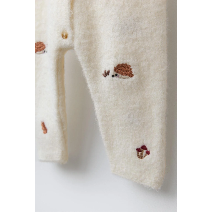 ТРИКОТАЖНЫЙ КОМБИНЕЗОН С ВЫШИВКОЙ «ЕЖИКИ»