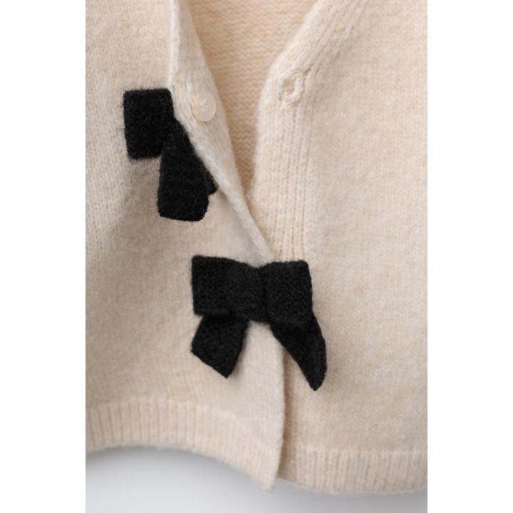 ВЯЗАНЫЙ КАРДИГАН С БАНТАМИ