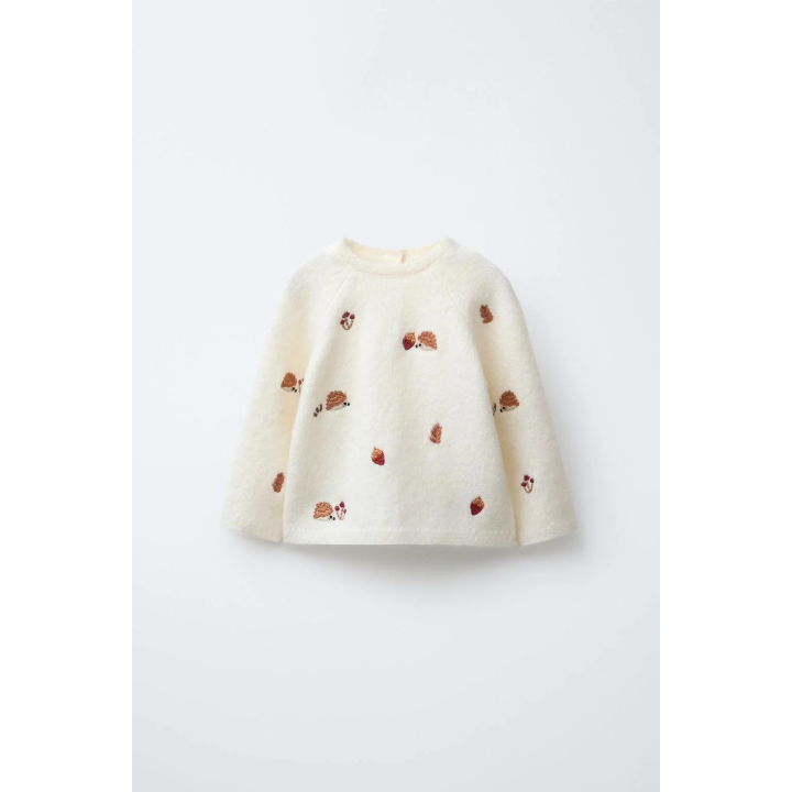 ВЯЗАНЫЙ ДЖЕМПЕР С ВЫШИТЫМИ ЕЖАМИ