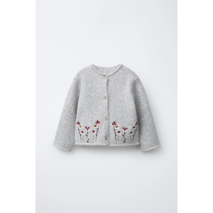 КАРДИГАН С ВЫШИТЫМИ ЦВЕТАМИ