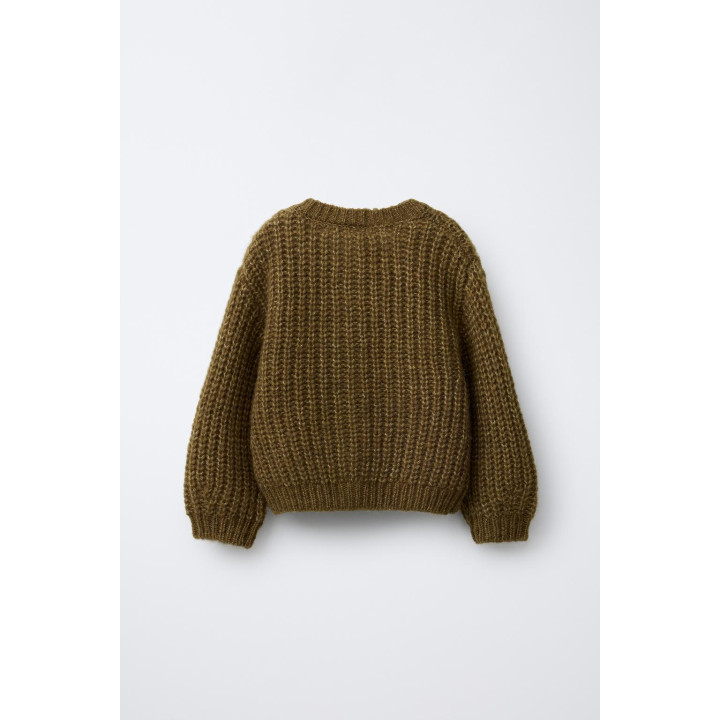 КАРДИГАН КРУПНОЙ ВЯЗКИ С ШЕРСТЬЮ