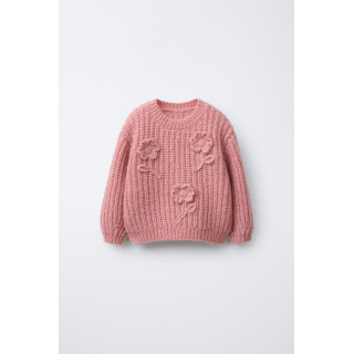 ВЯЗАНЫЙ СВИТЕР С ВЫШИТЫМИ ЦВЕТАМИ И ШЕРСТЬЮ