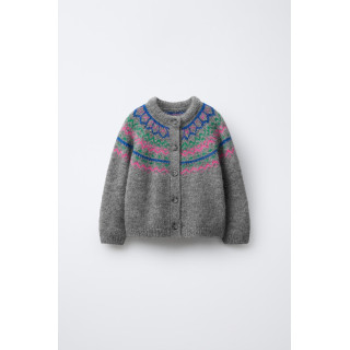 ЖАККАРДОВЫЙ КАРДИГАН ИЗ ШЕРСТИ И АЛЬПАКИ