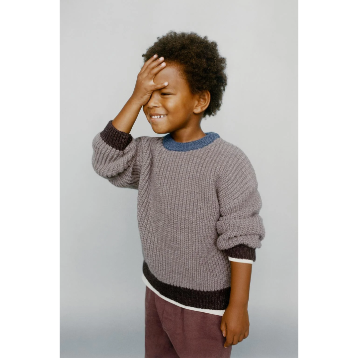 СВИТЕР КРУПНОЙ ВЯЗКИ С КОНТРАСТНОЙ ОТДЕЛКОЙ