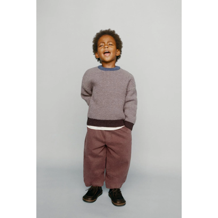 СВИТЕР КРУПНОЙ ВЯЗКИ С КОНТРАСТНОЙ ОТДЕЛКОЙ