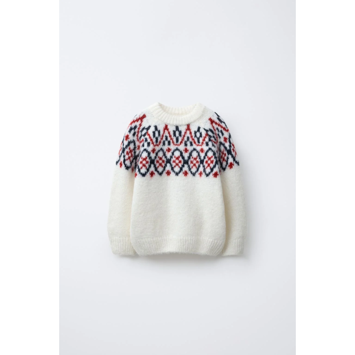 ЖАККАРДОВЫЙ СВИТЕР ИЗ СМЕСОВОЙ ШЕРСТИ