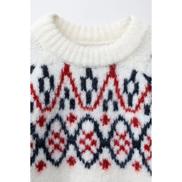 ЖАККАРДОВЫЙ СВИТЕР ИЗ СМЕСОВОЙ ШЕРСТИ