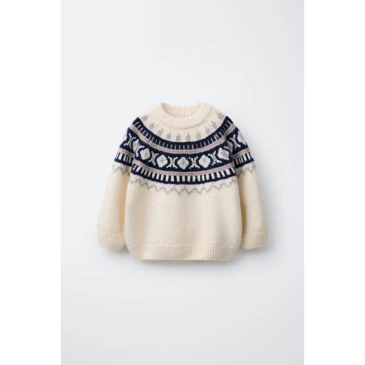 ЖАККАРДОВЫЙ ТРИКОТАЖНЫЙ ДЖЕМПЕР