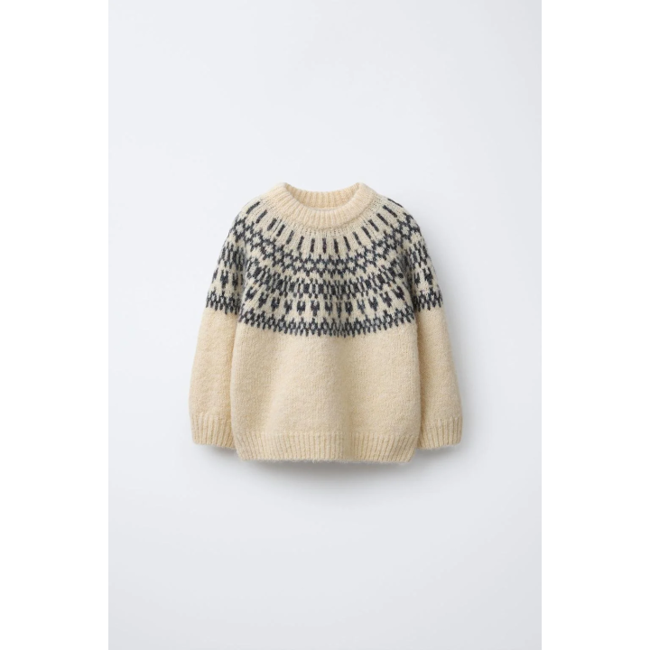 ЖАККАРДОВЫЙ СВИТЕР ИЗ ШЕРСТИ И АЛЬПАКИ