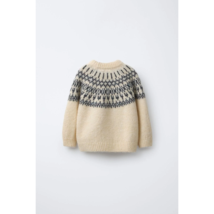 ЖАККАРДОВЫЙ СВИТЕР ИЗ ШЕРСТИ И АЛЬПАКИ