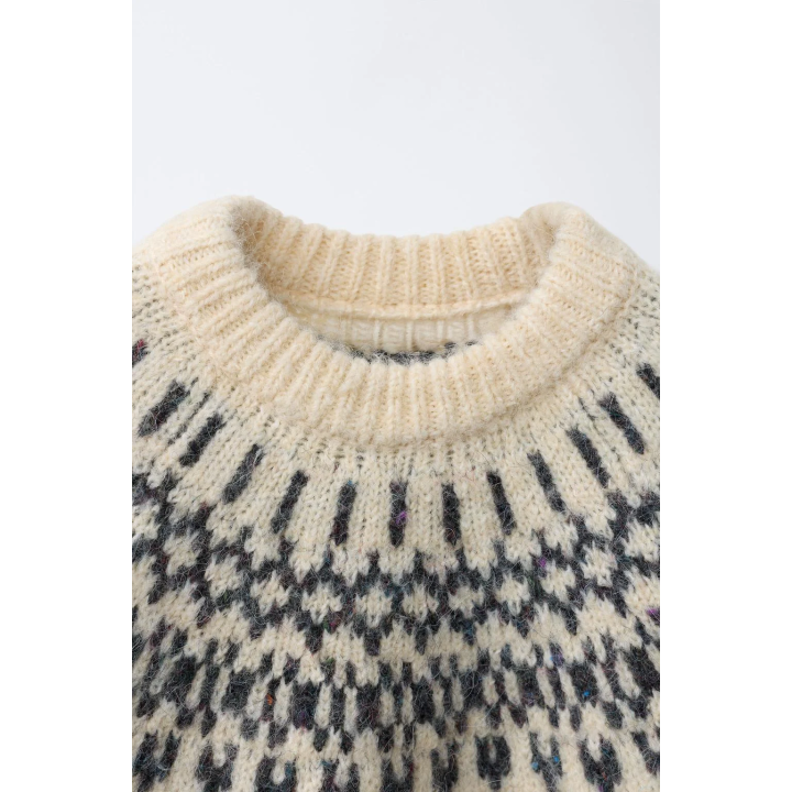 ЖАККАРДОВЫЙ СВИТЕР ИЗ ШЕРСТИ И АЛЬПАКИ