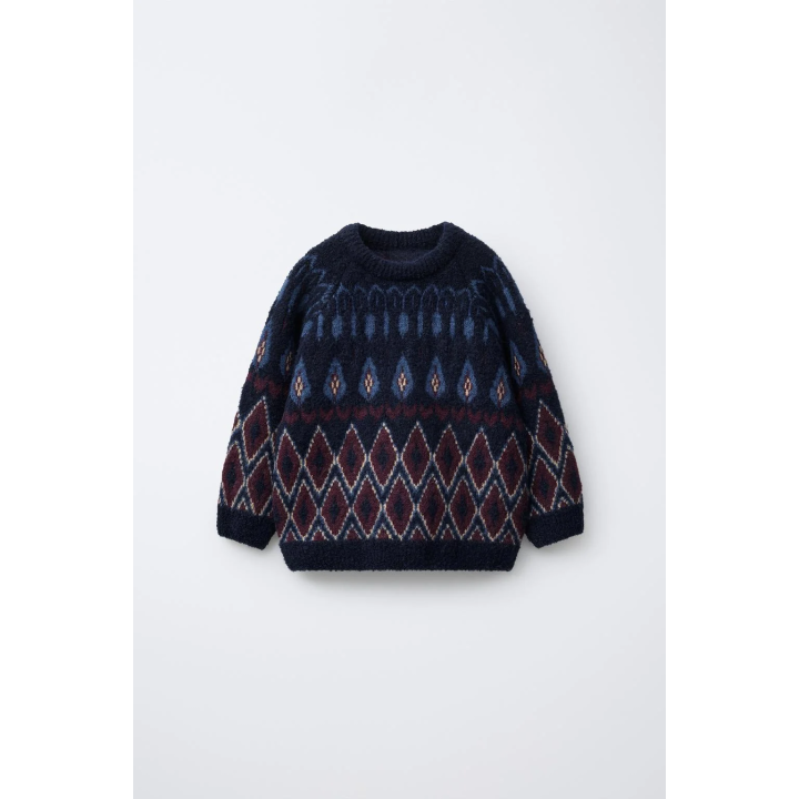 ЖАККАРДОВЫЙ ТРИКОТАЖНЫЙ ДЖЕМПЕР