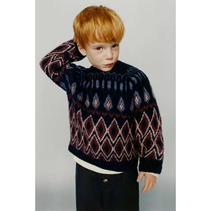 ЖАККАРДОВЫЙ ТРИКОТАЖНЫЙ ДЖЕМПЕР