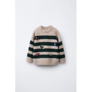 ДЖЕМПЕР В ПОЛОСКУ С ВЫШИВКОЙ «ЛЕС»