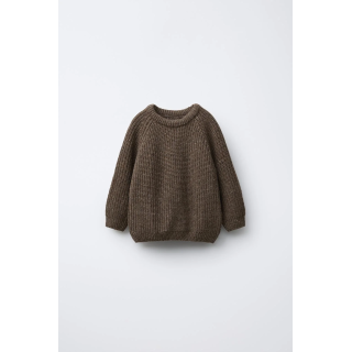 СВИТЕР КРУПНОЙ ВЯЗКИ С НАЛОКОТНИКАМИ