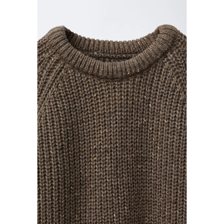 СВИТЕР КРУПНОЙ ВЯЗКИ С НАЛОКОТНИКАМИ