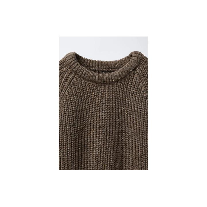 СВИТЕР КРУПНОЙ ВЯЗКИ С НАЛОКОТНИКАМИ