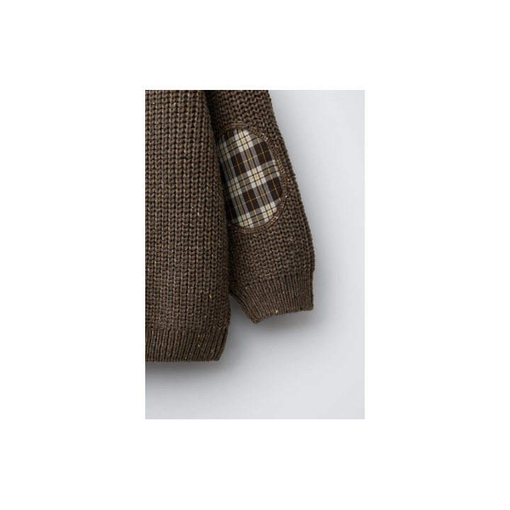 СВИТЕР КРУПНОЙ ВЯЗКИ С НАЛОКОТНИКАМИ