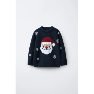 Пуловер с изображением санта-клауса из трикотажа