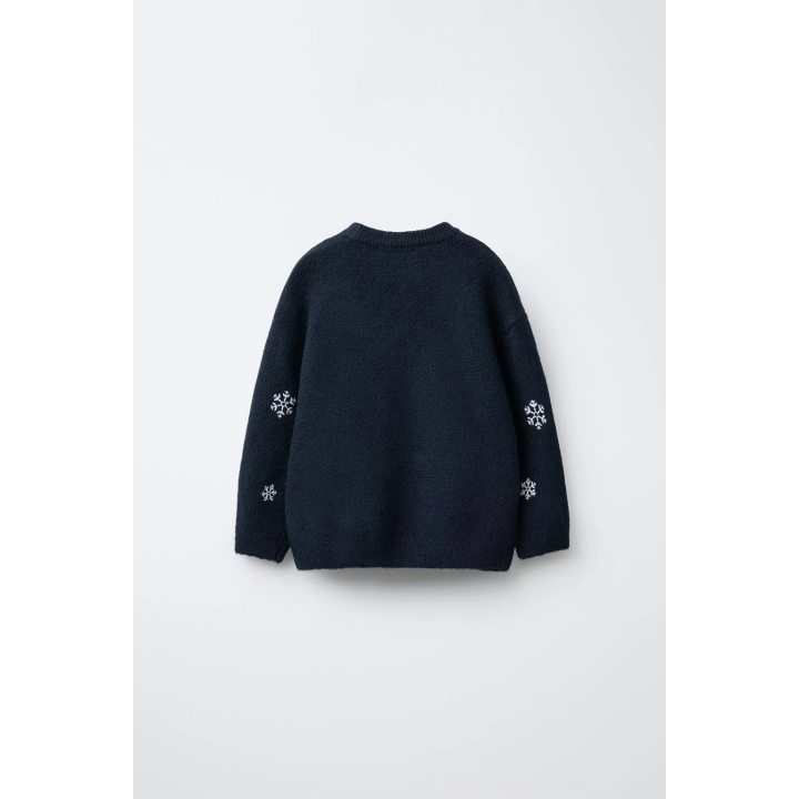 Пуловер с изображением санта-клауса из трикотажа