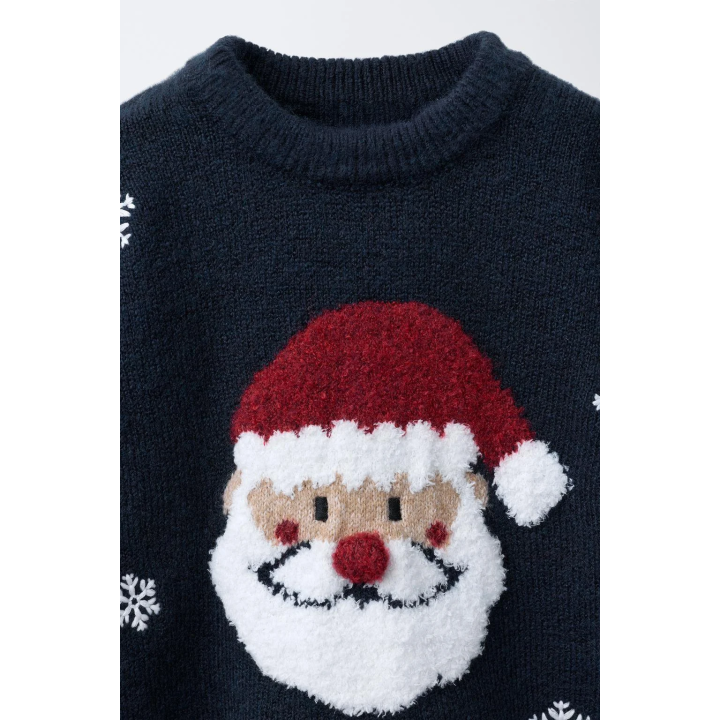 Пуловер с изображением санта-клауса из трикотажа
