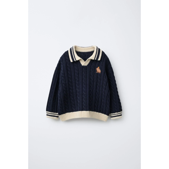 ТРИКОТАЖНОЕ ПОЛО С ВЫШИВКОЙ КАПИБАРЫ