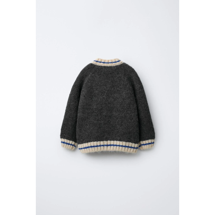 Кардиган из шерстяной смеси с принтом номера