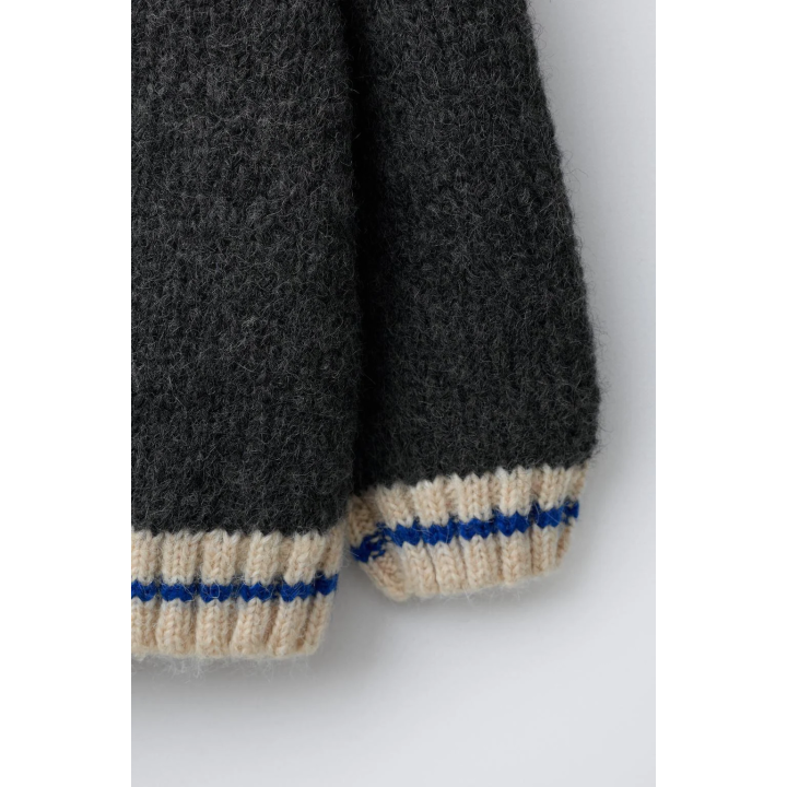 Кардиган из шерстяной смеси с принтом номера