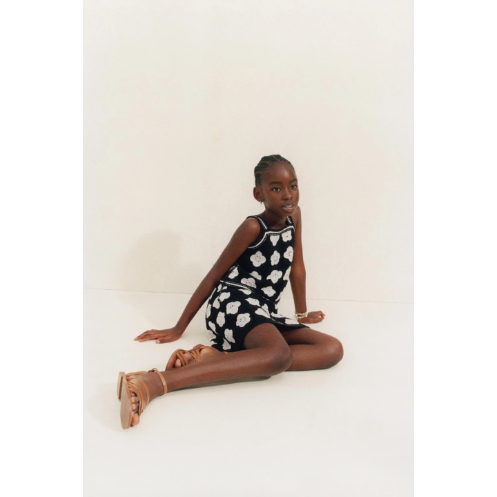 ТРИКОТАЖНЫЙ ТОП С ЦВЕТОЧНЫМ ПРИНТОМ