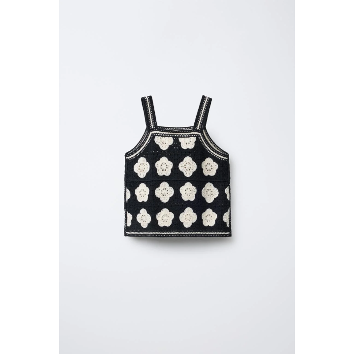 ТРИКОТАЖНЫЙ ТОП С ЦВЕТОЧНЫМ ПРИНТОМ