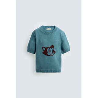 ТРИКОТАЖНАЯ ФУТБОЛКА С ЖАККАРДОВЫМ РИСУНКОМ ФИГАРО HARRY LAMBERT FOR ZARA X DISNEY