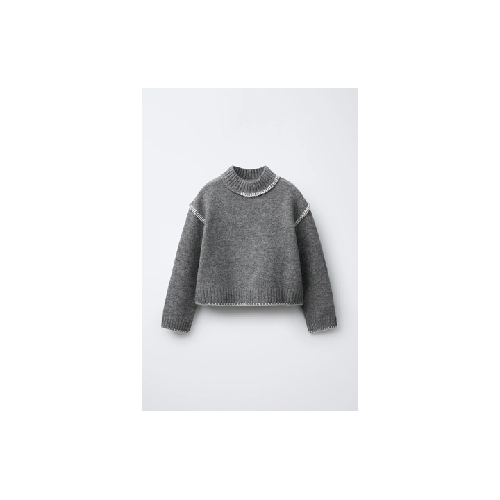 ДЖЕРСИ ВЯЗАНЫЙ С КОНТРАСТНОЙ ВЫШИВКОЙ