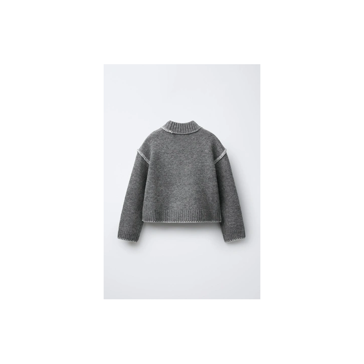 ДЖЕРСИ ВЯЗАНЫЙ С КОНТРАСТНОЙ ВЫШИВКОЙ