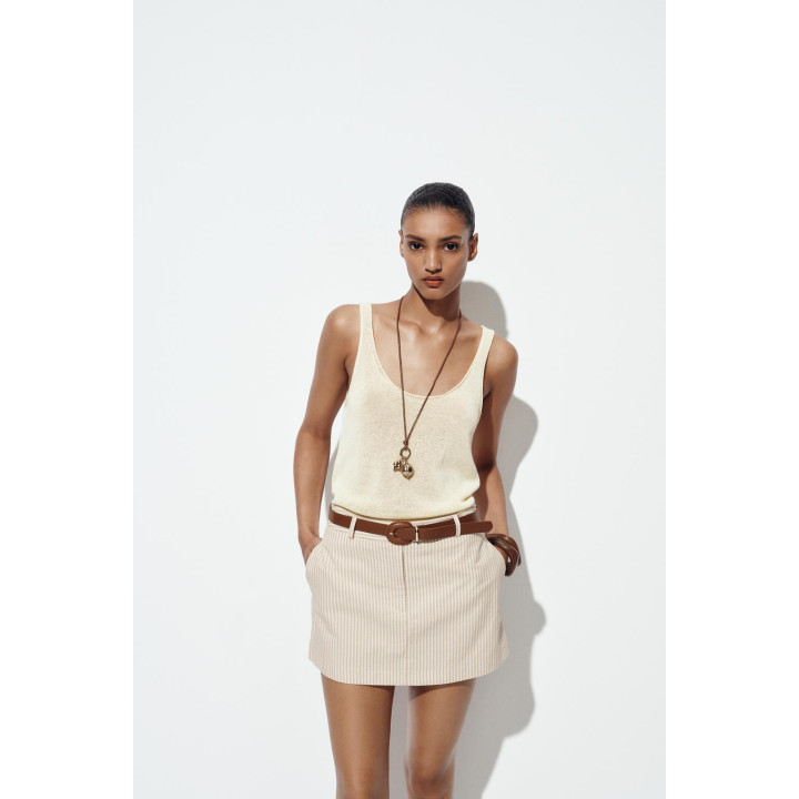 ЮБКА-ШОРТЫ В ПОЛОСКУ С РЕМНЕМ