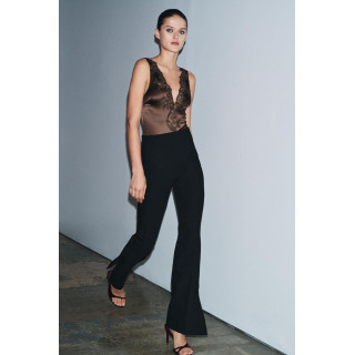 Боди из атласа zw collection с кружевными отделками