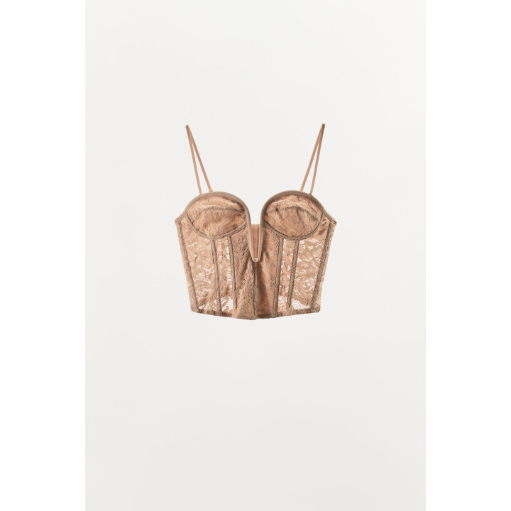 КОРСЕТ С КРУЖЕВОМ И ВЫРЕЗОМ